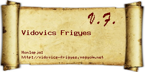 Vidovics Frigyes névjegykártya