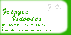 frigyes vidovics business card